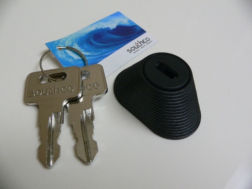 [HDW-004139] Mobella replacement lock cylinder with keys. For Offshore style ME latches