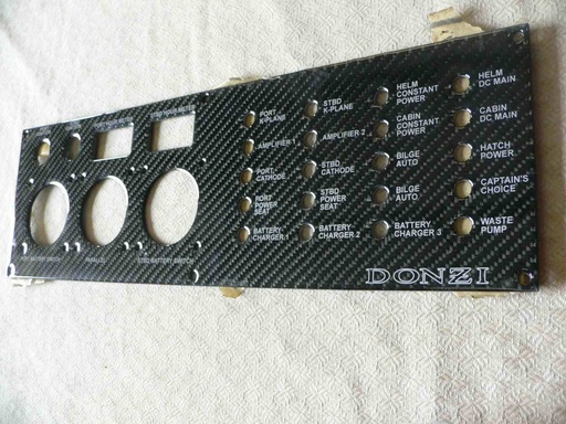 [PNL-Donzi9] Donzi Dash Instrument Panel 9, 17-1/4"L x 5-5/16"H
