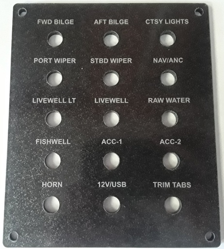 [PNL-BW26295CQbrkr] Boston Whaler Circuit Breaker Panel 26, 275, 28, 295 Conquest, 28,29 Outrage