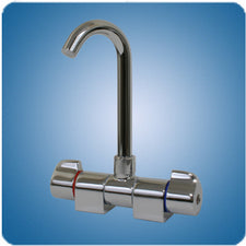 [PLB-001010] Scandvik Folding mixer faucet with tall J-spout