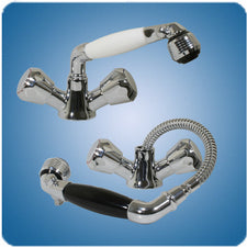 [PLB-001618] Scandvik 46009 Pull out combo sprayer, galley, basin, shower White handle,chrome flex hose - New