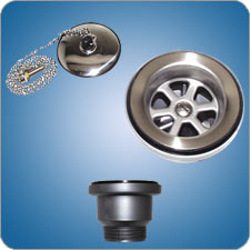 [PLB-002206] Scandvik Part #10313 straight drain with stopper and removable basket