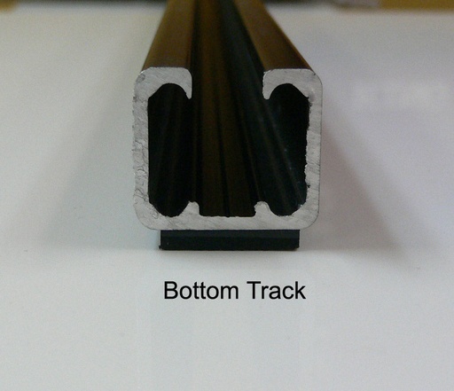 [TSM-000027] Roller Truck Sliding Door Track & Shim - Black Aluminum - Bottom Track Only