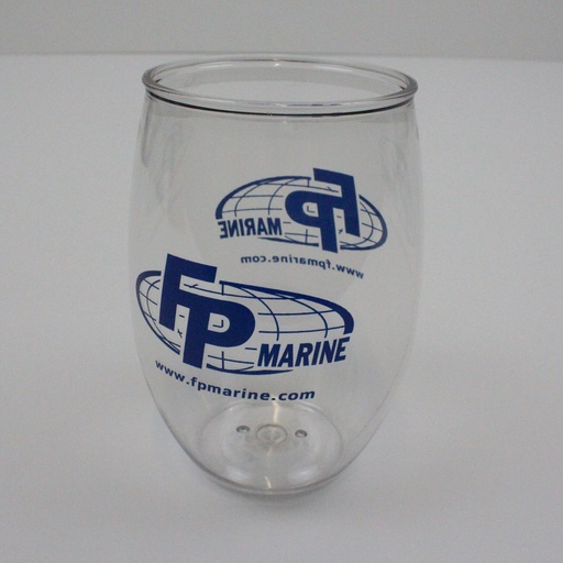 [GFT-000028] Seamless Wine Glass (Clear Plastic w/ Logo)
