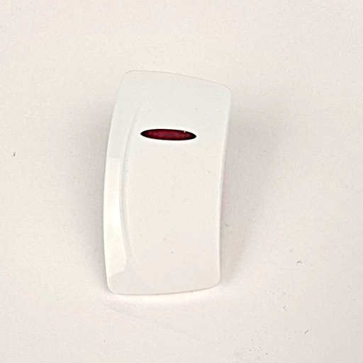 [ELC-008114] C4 Carling Contura IV series rocker switch actuator - White Single Red Lens LH