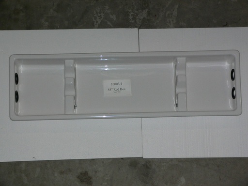 [PLS-001301] 55" Fishing Rod gunnel storage insert - 2 rod Square Back - Off White