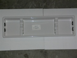 [PLS-001302] 55" Fishing Rod gunnel storage insert - 2 rod Square Back - White