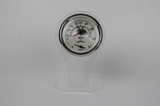 [GAU-003801] White Sterling Multi-Function 3" 50 MPH Speedo, Fuel