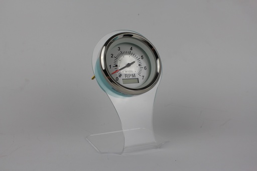[GAU-003806] White Sterling Veethree Marine Tach/LCD Hr,  O/B & 4 Cycle Gas 7K 3" 67530F